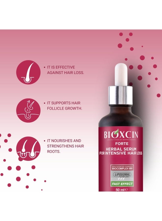 Bioxcin Forte Anti-Hair Loss Serum 3x50ml - Herbal Scalp Strengthening Treatment - Image 1